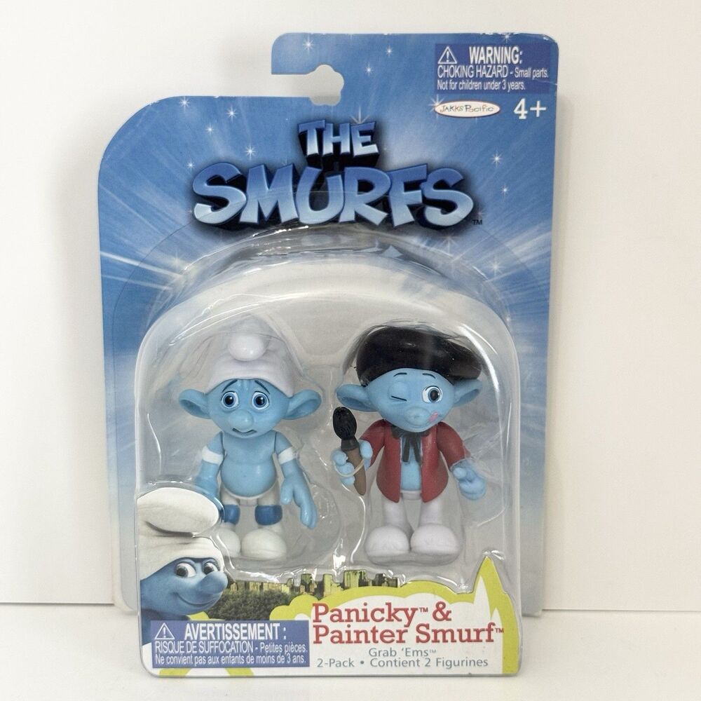 The Smurfs Movie Grab Ems Panicky & Painter Smurf Figure 2-Pack Jakks 2011